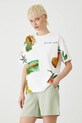 T-shirt bawełniany damski z nadrukiem i haftem kolor biały RS25.TSDB06 biały RS25
