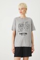 Odzież T-shirt bawełniany damski z efektem sprania kolor szary RS25.TSDB10 szary