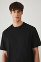 T-shirt bawełniany męski interlock gładki kolor czarny czarny RS25.TSM041