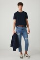T-shirt bawełniany męski z elastanem z dzianiny strukturalnej kolor granatowy RS25.TSM070 granatowy RS25