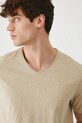 T-shirt bawełniany męski gładki kolor beżowy beżowy RS25.TSM091