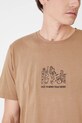 T-shirt bawełniany męski z ozdobnym haftem kolor brązowy brązowy RS25.TSM110