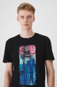 T-shirt bawełniany męski z kolekcji Eviva L'arte kolor czarny RS25.TSM263 czarny