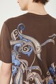 Bavlněné tričko s potiskem hnědá barva RS25.TSM302 hnědá
