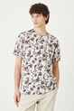 T-shirt bawełniany męski z elastanem wzorzysty kolor beżowy beżowy RS25.TSM306