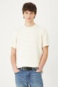 T-shirt bawełniany męski z fakturą kolor beżowy beżowy RS25.TSM309