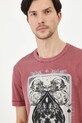 T-shirt bawełniany męski z nadrukiem kolor różowy różowy RS25.TSM405