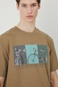 T-shirt bawełniany męski z nadrukiem kolor zielony zielony RS25.TSM601