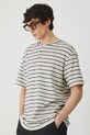 T-shirt męski w pasy kolor beżowy beżowy RS25.TSM717