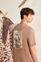Medicine t-shirt bawełniany nadruk beżowy RS25.TSM850