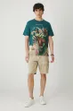 Odzież T-shirt bawełniany męski z kolekcji El Gato Chimney x Medicine kolor zielony RS25.TSM854 zielony