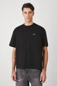 T-shirt bawełniany męski z nadrukiem i haftem RS25.TSMA13 czarny RS25