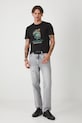 T-shirt bawełniany męski z elastanem z nadrukiem kolor czarny RS25.TSMA16 czarny RS25