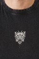 T-shirt bawełniany męski z efektem sprania kolor czarny RS25.TSMA17 czarny