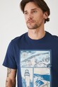 T-shirt bawełniany męski z kolekcji Medicine x Słowiński Park Narodowy kolor granatowy RS25.TSMA51 granatowy