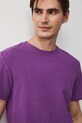 T-shirt bawełniany męski z fakturą kolor fioletowy fioletowy RS25.TSMB04