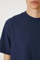 T-shirt bawełniany męski z elastanem prążkowany kolor granatowy RS25.TSMB05 granatowy