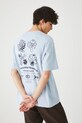 T-shirt bawełniany męski interlock kolor niebieski okrągły niebieski RS25.TSMB08