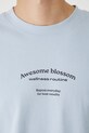 T-shirt bawełniany męski interlock kolor niebieski RS25.TSMB08 niebieski