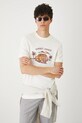 Odzież T-shirt bawełniany męski z nadrukiem RS25.TSMB19 beżowy