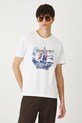 Odzież T-shirt bawełniany męski z nadrukiem kolor biały RS25.TSMB21 biały