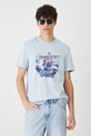 Odzież T-shirt bawełniany męski z nadrukiem kolor niebieski RS25.TSMB21 niebieski