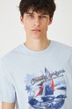 T-shirt bawełniany męski z nadrukiem kolor niebieski niebieski RS25.TSMB21
