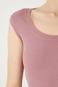 Top damski prążkowany z modalem kolor różowy RS25.TTD0B1 różowy