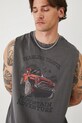 T-shirt bawełniany męski bez rękawów z efektem sprania kolor szary szary RS25.TTMA30