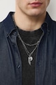 Naszyjnik męski z ozdobnymi zawieszkami czarny RS26-ASM400