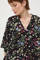 Bluzka damska z wiskozy w kwiaty czarny RS26-BKD030