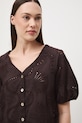 Medicine bluzka damska bawełniana brązowy RS26-BKD652