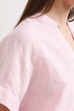 Bluzka koszulowa damska lniana gładka RS26-BKD900 różowy