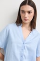 Bluzka koszulowa damska lniana gładka niebieski RS26-BKD900