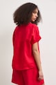 Odzież Bluzka koszulowa damska lniana gładka RS26-BKD900 czerwony