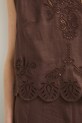 Bluzka damska z lnem z haftem RS26-BKD902 brązowy