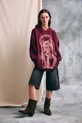 Mikina s kapucňou dámska bavlnená RS26-BLD450 burgundské RS26