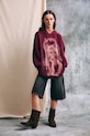 Mikina s kapucňou dámska bavlnená RS26-BLD450 burgundské RS26