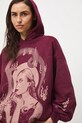 Mikina s kapucňou dámska bavlnená RS26-BLD450 burgundské