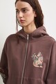 Mikina na zips s kapucňou dámska bavlnená hnedá RS26-BLD902