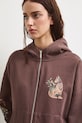 Bluza rozpinana z kapturem damska bawełniana brązowy RS26-BLD902
