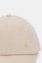 Czapka z daszkiem damska z lnu i bawełny RS26-CAD701 beżowy RS26