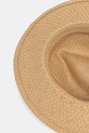 Slamený klobúk pánsky pletený s aplikáciou béžová RS26-CAM732