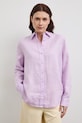Medicine koszula damska lniana RS26-KDD700 fioletowy RS26