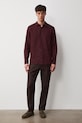 Koszula męska lniana RS26-KDM071 bordowy RS26