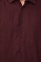 Koszula męska lniana RS26-KDM071 bordowy