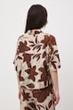 Odzież Koszula damska z wiskozą w kwiaty RS26-KKD070 beżowy