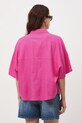 Odzież Koszula damska z lnem gładka RS26-KKD700 różowy