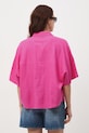 Odzież Koszula damska z lnem gładka RS26-KKD700 różowy