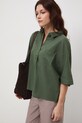 Koszula damska z lnem gładka RS26-KKD700 zielony RS26